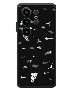 Чехол для Blackview Wave 10 с картинкой «Nike Black Pattern»