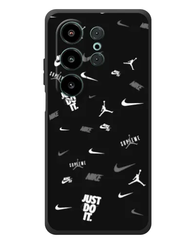 Чехол для Blackview Wave 10 с картинкой «Nike Black Pattern»