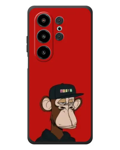 Чехол для Blackview Wave 10 с картинкой «Bored Ape — красный фон»