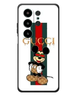Чехол для Blackview Wave 10 с картинкой «Микки Маус Gucci — полосы»