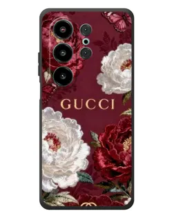 Чехол для Blackview Wave 10 с картинкой «Gucci — бордовые розы»