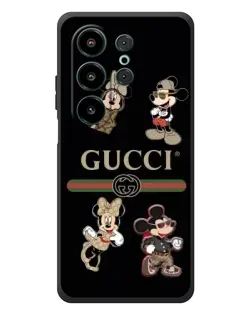 Чехол для Blackview Wave 10 с картинкой «Gucci — герои Disney и монограмма»