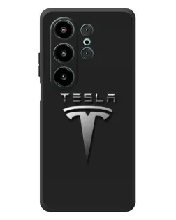 Чехол для Blackview Wave 10 с картинкой «Стальной логотип Tesla»