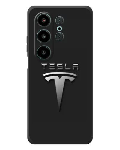 Чехол для Blackview Wave 10 с картинкой «Стальной логотип Tesla»