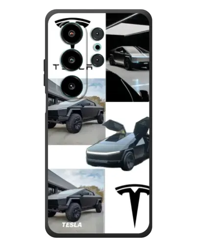 Чехол для Blackview Wave 10 с картинкой «Коллаж Cybertruck Tesla»