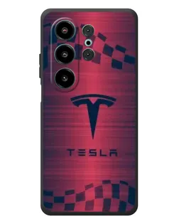 Чехол для Blackview Wave 10 с картинкой «Тесла красный карбон»