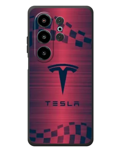 Чехол для Blackview Wave 10 с картинкой «Тесла красный карбон»