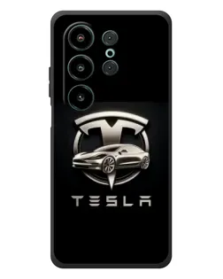 Чехол для Blackview Wave 10 с картинкой «Tesla — серебристое авто»
