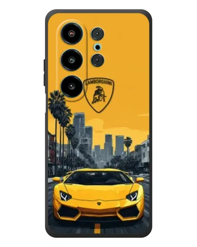 Чохол для Blackview Wave 10 з картинкою «Жовтий Lamborghini місто»