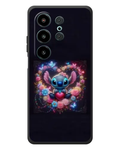 Чехол для Blackview Wave 10 с картинкой «Stitch в цветах»