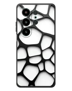 Чохол для Blackview Wave 10 з картинкою «Біла об'ємна сітка»