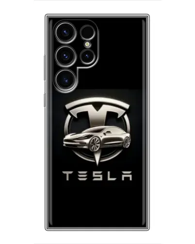 Чехол для Blackview Wave 10C с картинкой «Tesla — серебристое авто»