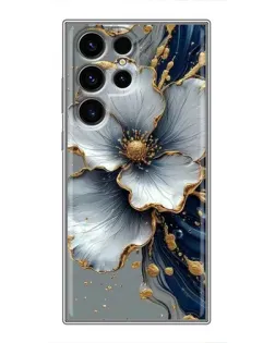 Чехол для Blackview Wave 10C с картинкой «Белый цветок и золотой флюид»