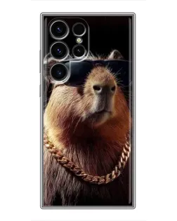 Чехол для Blackview Wave 10C с картинкой «Капибара золотая цепь»