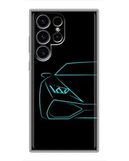 Чохол для Blackview Wave 2C з картинкою «Блакитний силует Lamborghini»