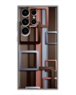 Чохол для Blackview Wave 2C з картинкою «Коричневі об'ємні квадрати»