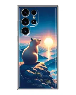 Чохол для Blackview Wave 2C з картинкою «Захід сонця з капібарою»