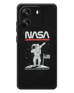Чехол для Blackview Wave 6C с картинкой «NASA — шагаем по Луне»