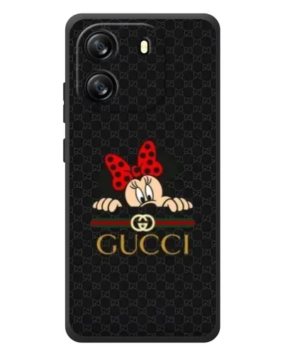 Чехол для Blackview Wave 6C с картинкой «Минни Маус Gucci — черный»