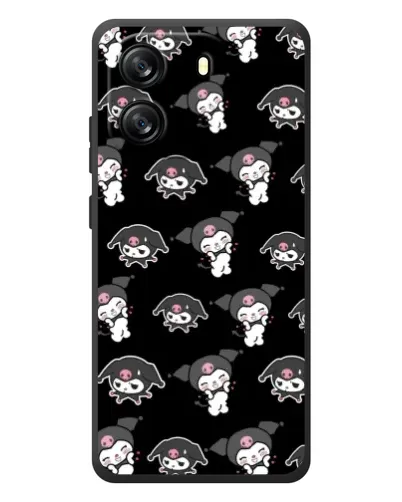 Чехол для Blackview Wave 6C с картинкой «Черный паттерн Kuromi»