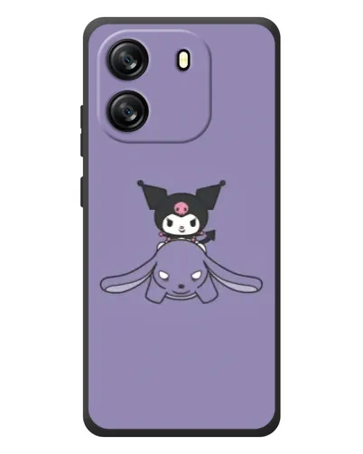 Чехол для Blackview Wave 6C с картинкой «Kuromi на лиловом фоне»