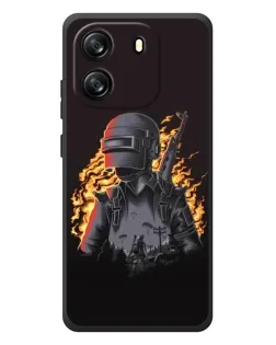 Чехол для Blackview Wave 6C с картинкой «PUBG — огненный силуэт»