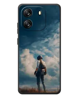 Чехол для Blackview Wave 6C с картинкой «Герой PUBG на скале»