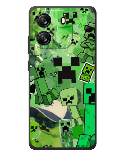Чехол для Blackview Wave 6C с картинкой «Криперы Minecraft»