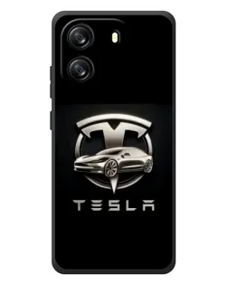 Чехол для Blackview Wave 6C с картинкой «Tesla — серебристое авто»