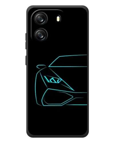 Чехол для Blackview Wave 6C с картинкой «Голубой силуэт Lamborghini»