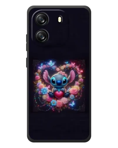 Чохол для Blackview Wave 6C з картинкою «Stitch у квітах»