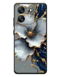 Чехол для Blackview Wave 6C с картинкой «Белый цветок и золотой флюид»