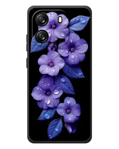 Чехол для Blackview Wave 6C с картинкой «Фиолетовые цветы с росою»