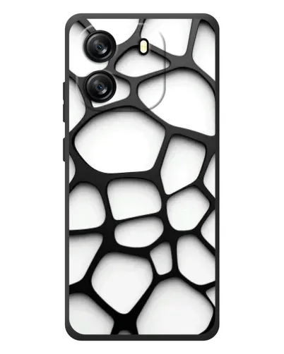 Чехол для Blackview Wave 6C с картинкой «Белая объемная сетка»
