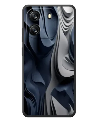 Чехол для Blackview Wave 6C с картинкой «Объемные синие складки»