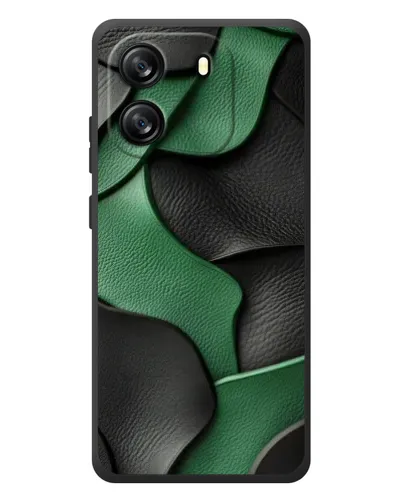 Чехол для Blackview Wave 6C с картинкой «Зеленые кожаные волны»