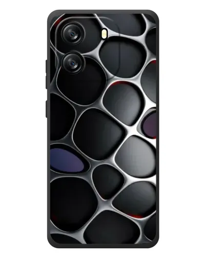 Чехол для Blackview Wave 6C с картинкой «Объемная темная решетка»