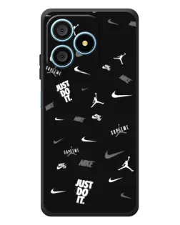 Чехол для Blackview Wave 9C с картинкой «Nike Black Pattern»