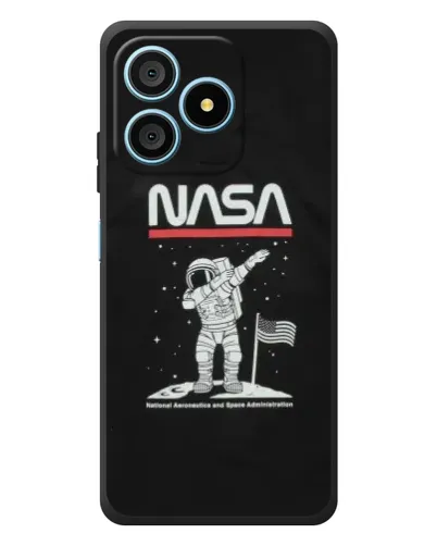 Чехол для Blackview Wave 9C с картинкой «NASA — шагаем по Луне»