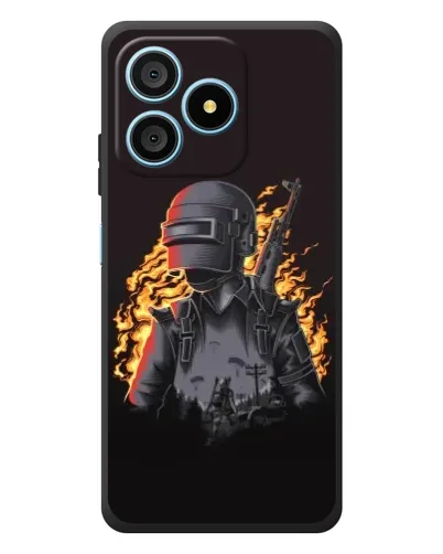 Чехол для Blackview Wave 9C с картинкой «PUBG — огненный силуэт»