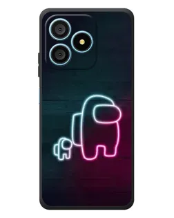 Чехол для Blackview Wave 9C с картинкой «Among Us неон-арт»