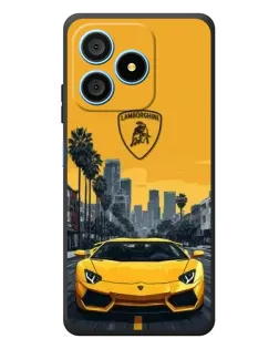 Чехол для Blackview Wave 9C с картинкой «Желтый Lamborghini город»