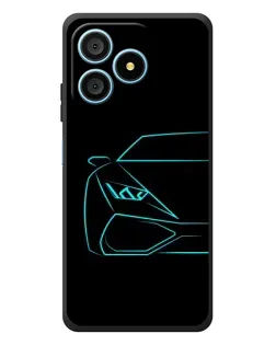 Чехол для Blackview Wave 9C с картинкой «Голубой силуэт Lamborghini»