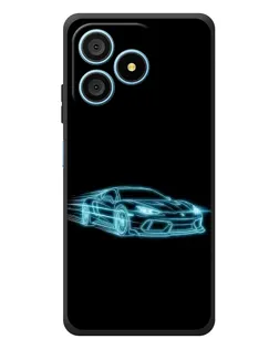 Чехол для Blackview Wave 9C с картинкой «Неоновый контур Lamborghini»