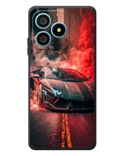 Чехол для Blackview Wave 9C с картинкой «Lamborghini красный дым»