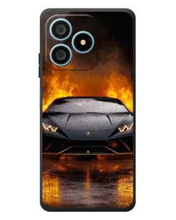 Чехол для Blackview Wave 9C с картинкой «Lamborghini в огне»