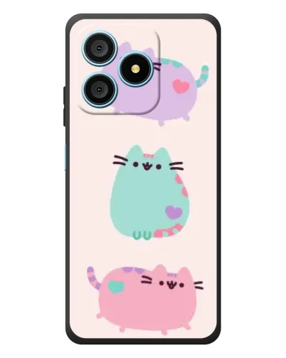 Чохол для Blackview Wave 9C з картинкою «Pusheen тріо»