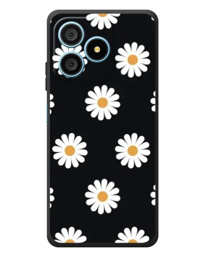 Чохол для Blackview Wave 9C з картинкою «Ромашки на чорному»