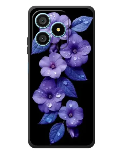 Чохол для Blackview Wave 9C з картинкою «Фіолетові квіти з росою»