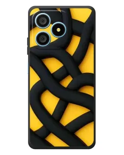 Чехол для Blackview Wave 9C с картинкой «Черное желтое переплетение» Чехол для Blackview Wave 9C с картинкой «Черное желтое переплетение»